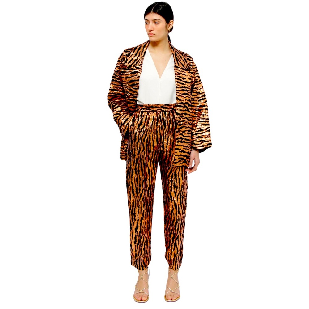Forte Forte
Metallic Animal-Print Tapered Trousers